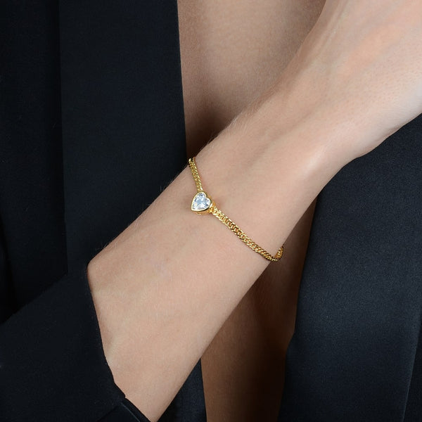 Pulseira Crystal Heart Gold