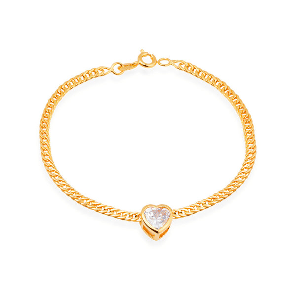 Pulseira Crystal Heart Gold